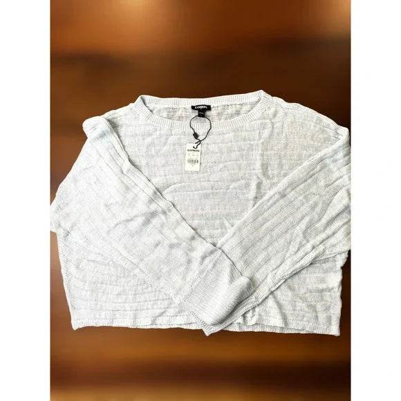 Express Womens Sweater Size L Long Sleeve Knit Pullover Top Blue NWT - Picture 1 of 4